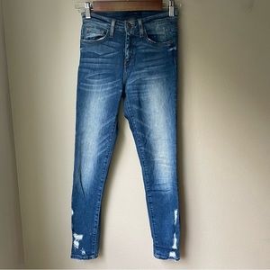 Flying Monkey High Rise Distressed Ankle Skinny Jeans Women's 25